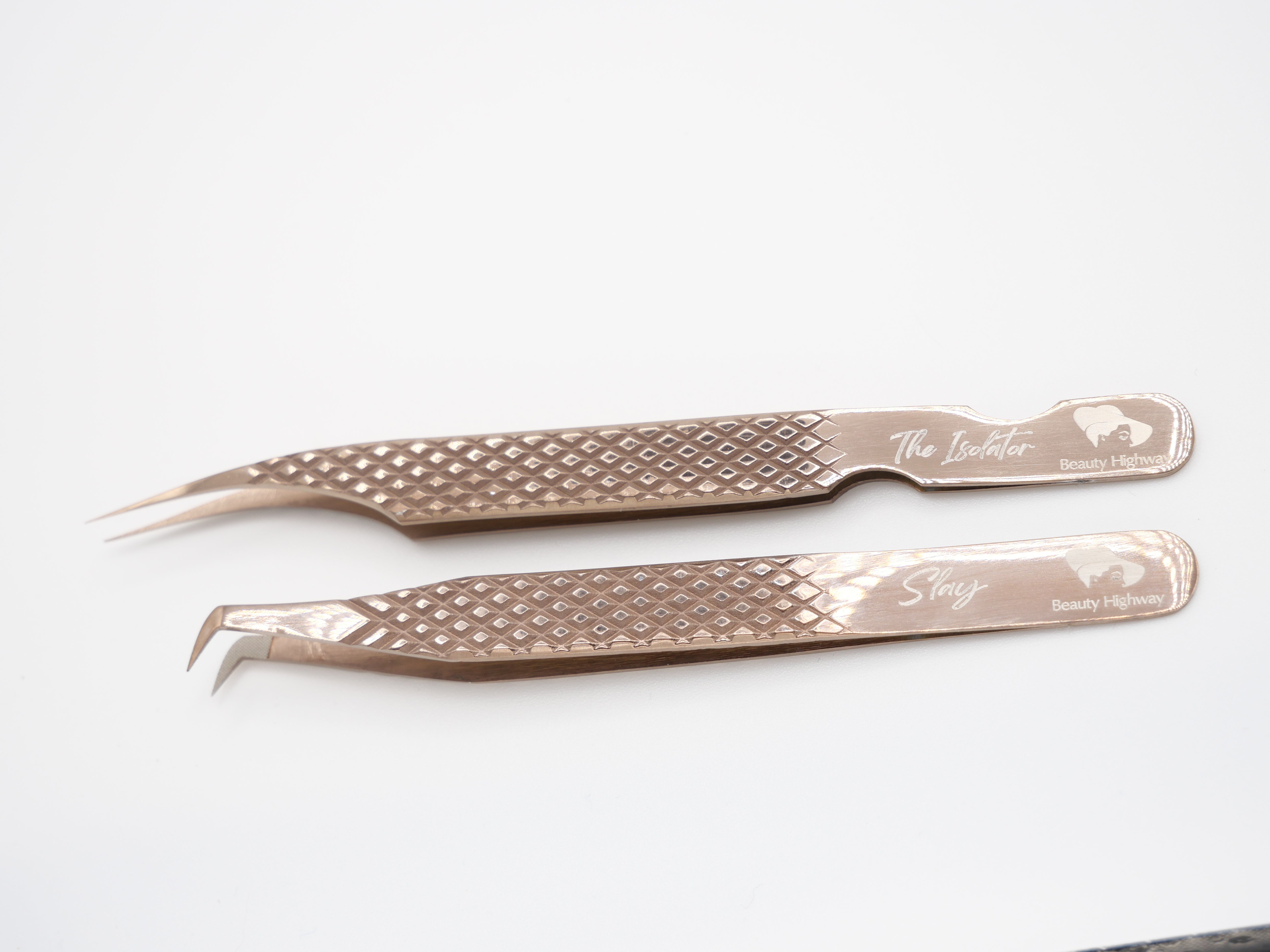 Wimpernverlängerung Pinzetten mit Grip Gold