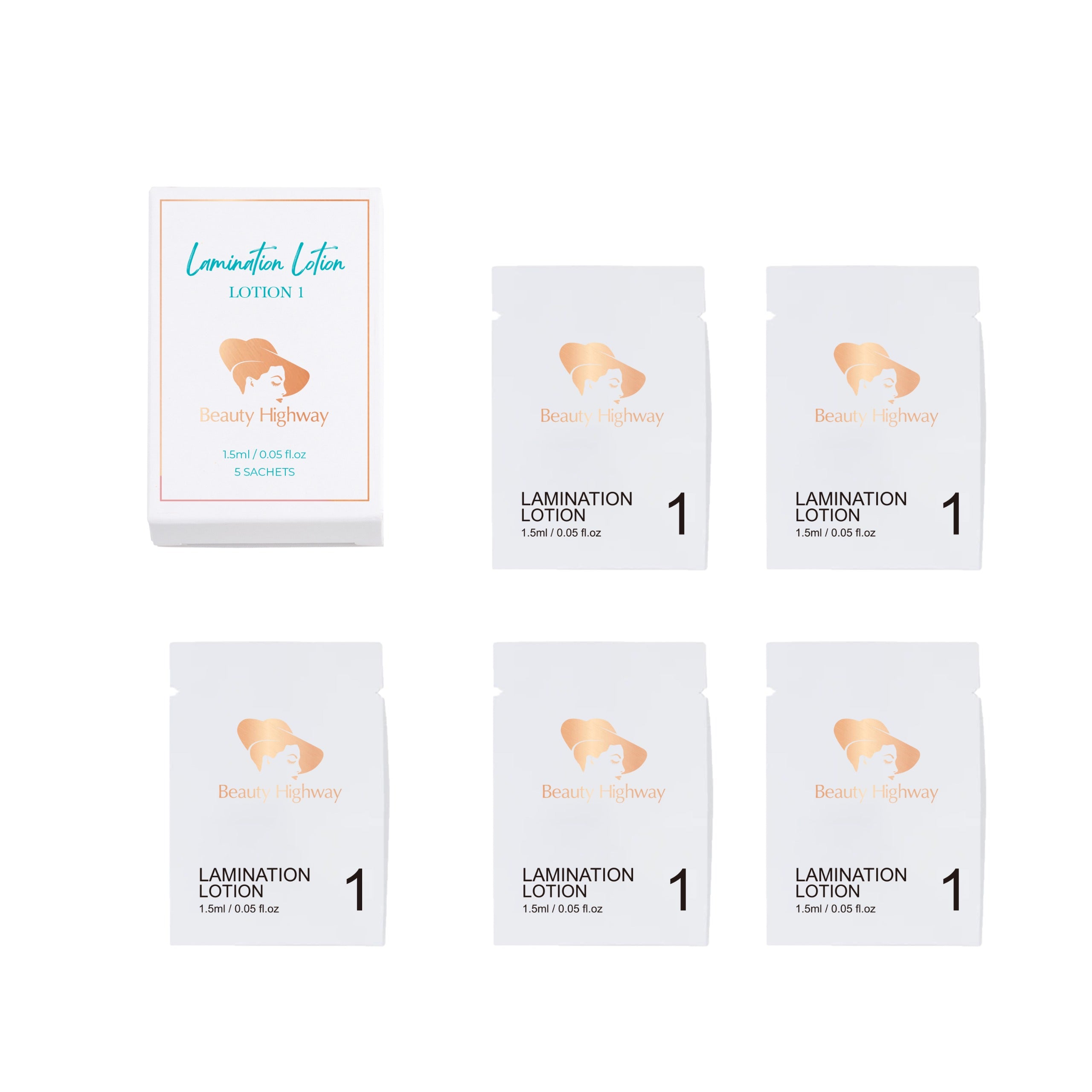 Lashlifting Lotion 1 Lift Sachets 5 Stück jeweils 1.5ml Basis Wimpernlifting
