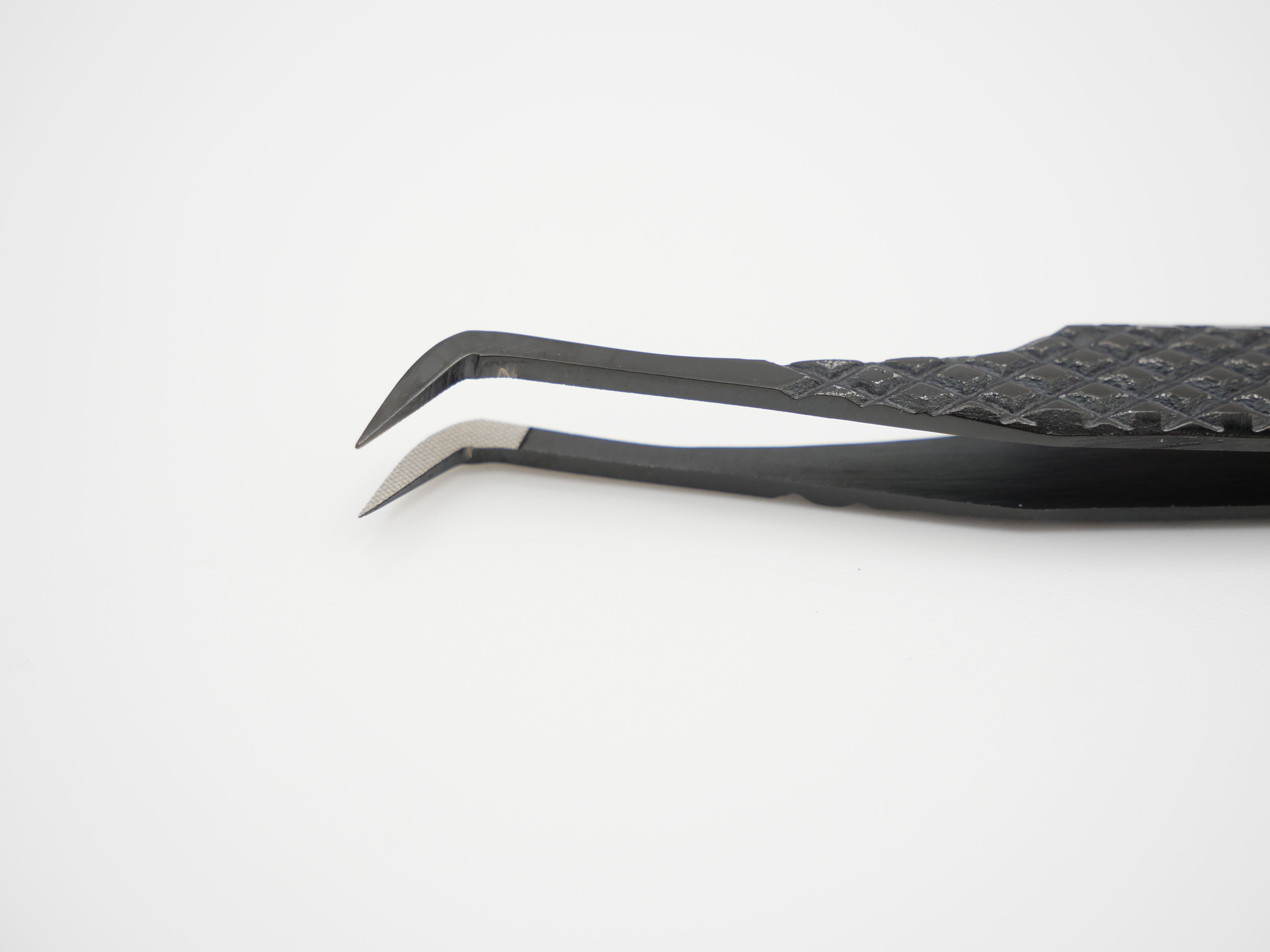 Volumen Wimpernverlängerung Pinzetten mit Textur für Grip Black
