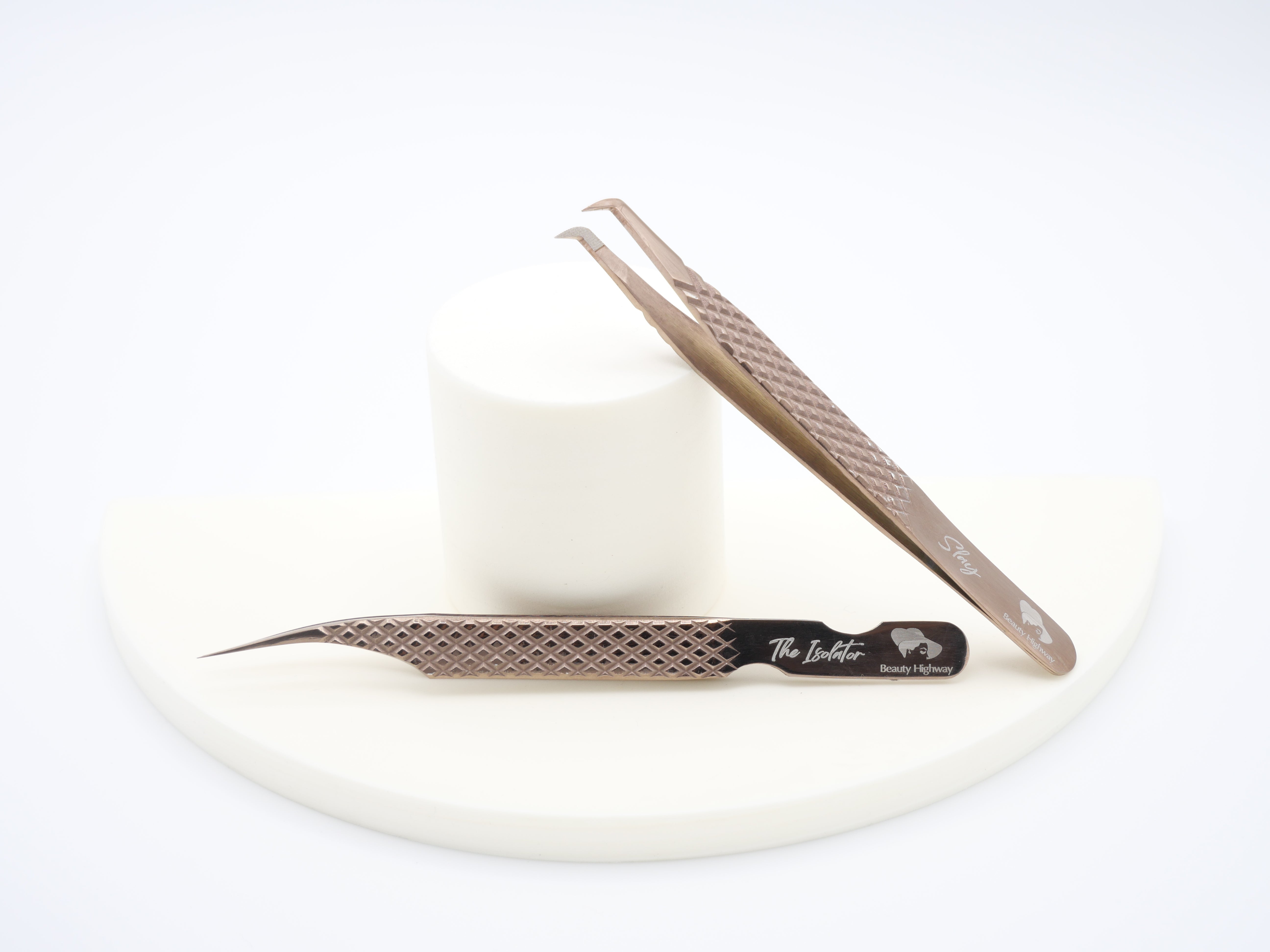 Wimpernverlängerung Pinzetten mit Grip Gold