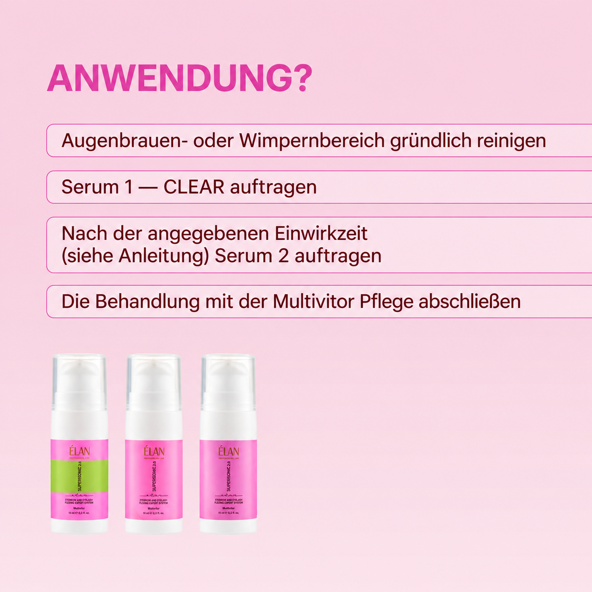 ÉLAN SUPERSONIC 2.0  Multivitor Lotion 3 für Lash- Brow Lifting