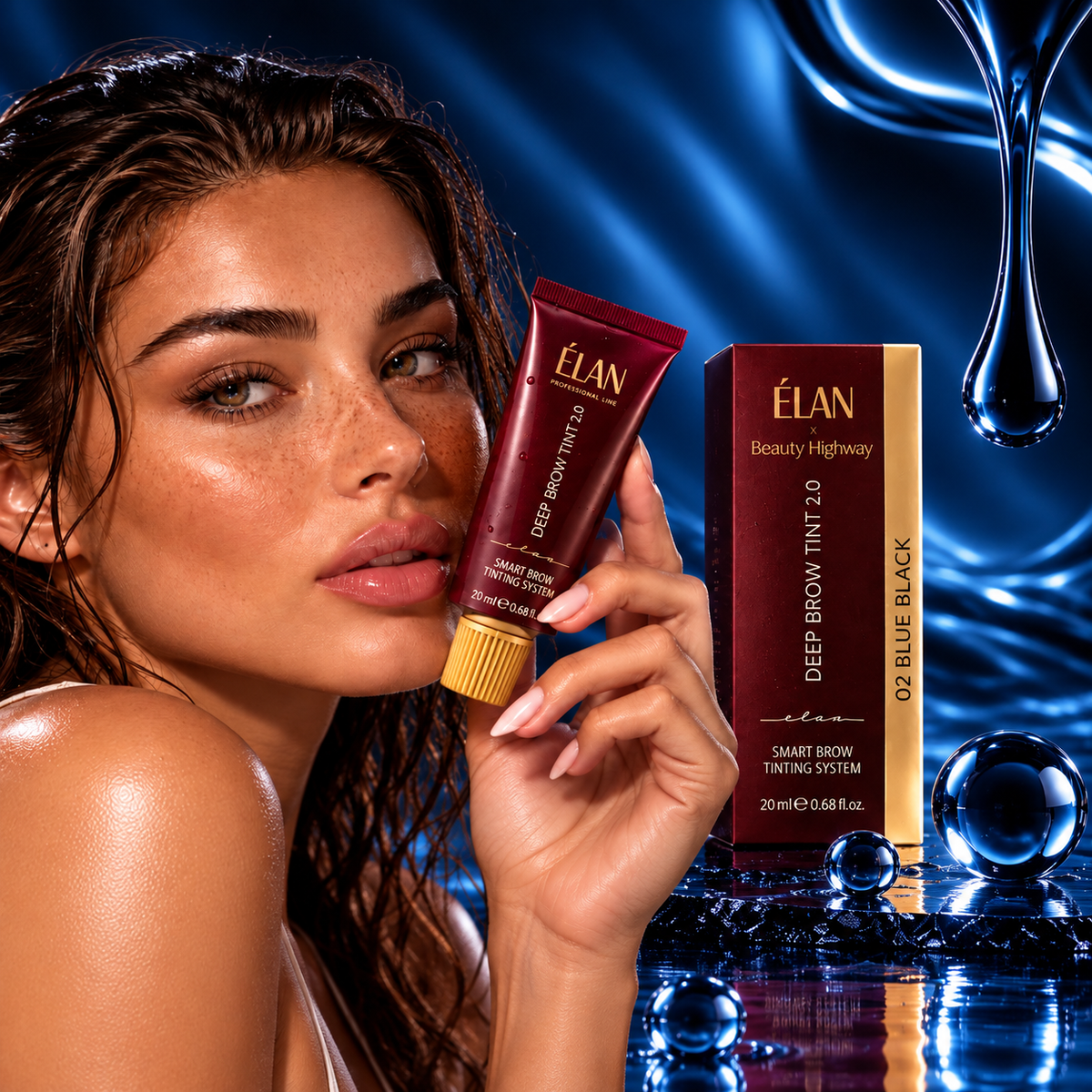 Elan x Beauty Highway  Blau Schwarz Wimpern Farbe
