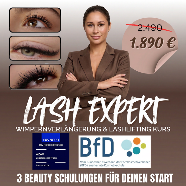 Wimpernverlängerung 1:1 & Volumen + Lashlifting & Browlifting Schulung